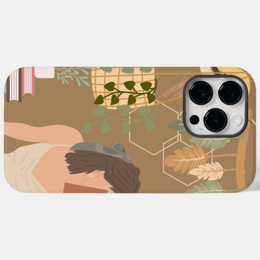 Bruin Esthetisch Vrouw Leesboek Case-Mate iPhone Case (Achterkant (horizontaal))