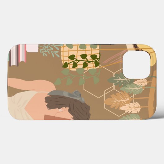 Bruin Esthetisch Vrouw Leesboek Case-Mate iPhone Case (Achterkant (horizontaal))