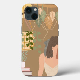Bruin Esthetisch Vrouw Leesboek Case-Mate iPhone Case