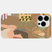 Bruin Esthetisch Vrouw Leesboek Case-Mate iPhone Case (Achterkant (horizontaal))