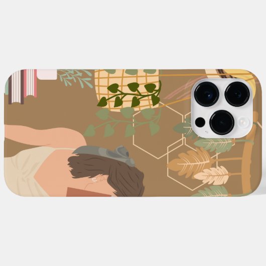 Bruin Esthetisch Vrouw Leesboek Case-Mate iPhone Case (Achterkant (horizontaal))