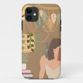Bruin Esthetisch Vrouw Leesboek Case-Mate iPhone Case