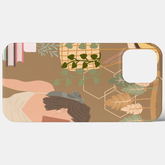 Bruin Esthetisch Vrouw Leesboek Case-Mate iPhone Case (Achterkant (horizontaal))