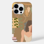 Bruin Esthetisch Vrouw Leesboek Case-Mate iPhone Case (Achterkant)