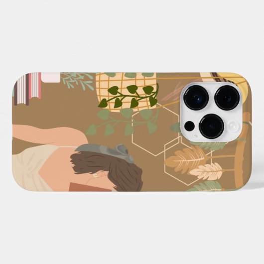 Bruin Esthetisch Vrouw Leesboek Case-Mate iPhone Case (Achterkant (horizontaal))
