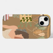 Bruin Esthetisch Vrouw Leesboek Case-Mate iPhone Case (Achterkant (horizontaal))