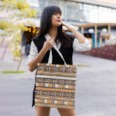 Bruin etnisch aztec tote bag