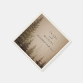 Bruin Evergreen Bomen Bruiloft Servet (Hoek)