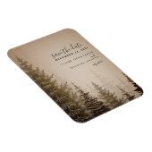 Bruin Evergreen Tree Bruiloft Save The Date Magneet (Rechterzijde)