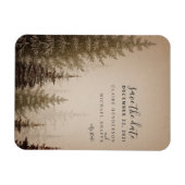 Bruin Evergreen Tree Bruiloft Save The Date Magneet (Horizontaal)