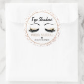 Bruin Eye Shadow Glitter Wimpers Sticker Label (Tas)