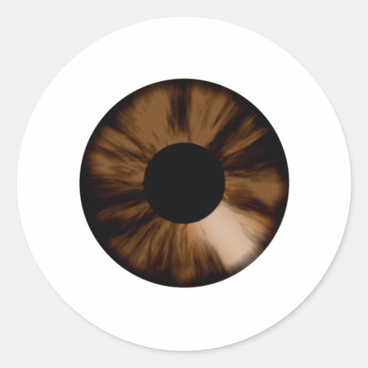 Bruin Eyeball Evil Oogbescherming Halloween Ronde Sticker (Voorkant)