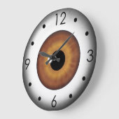 Bruin Eyeball Iris Eye Aangepaste Grote Grote Klok (Hoek)