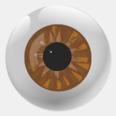 Bruin Eyeball Ronde Sticker (Voorkant)