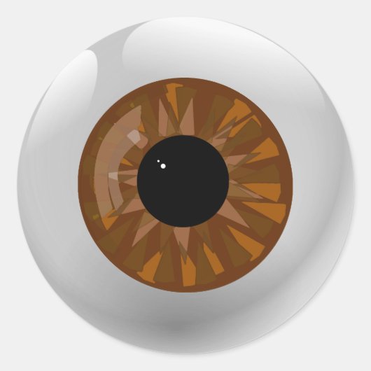 Bruin Eyeball Ronde Sticker (Voorkant)