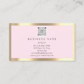 Bruin Eyelash Brow Makeup Logo QrCode Blush Gold Visitekaartje (Achterkant)