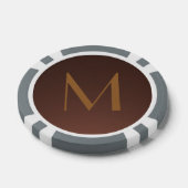 Bruin fade thema aangepaste monogram poker chips (Enkel)