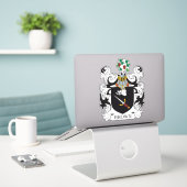 Bruin Familiekruid Sticker (Laptop op bureau)