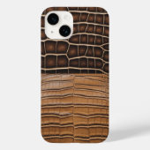 Bruin faux alligatorleer Case-Mate iPhone case (Achterkant)
