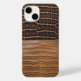 Bruin faux alligatorleer Case-Mate iPhone 14 hoesje