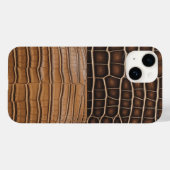 Bruin faux alligatorleer Case-Mate iPhone case (Achterkant (horizontaal))