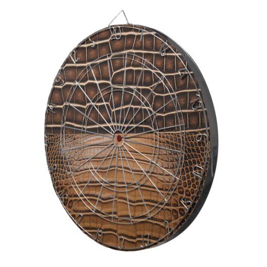 Bruin faux alligatorleer dartbord (Voorkant Rechts)