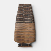 Bruin faux alligatorleer flesjeskoeler (Voorkant)