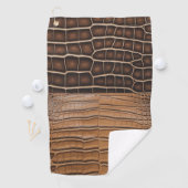 Bruin faux alligatorleer golfhanddoek (Insitu)
