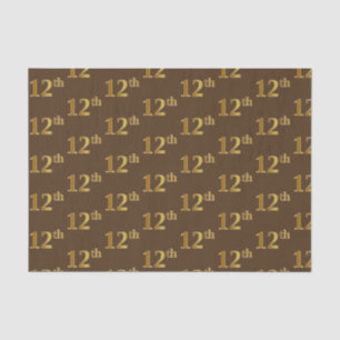 Bruin, Faux Gold 12e (twaalfde) Event Tissue Paper Tissuepapier
