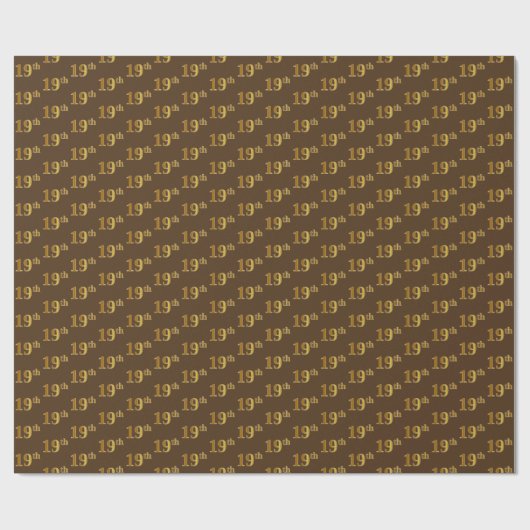 Bruin, Faux Gold 19e (negentiende) gebeurtenis Cadeaupapier (Vlak)