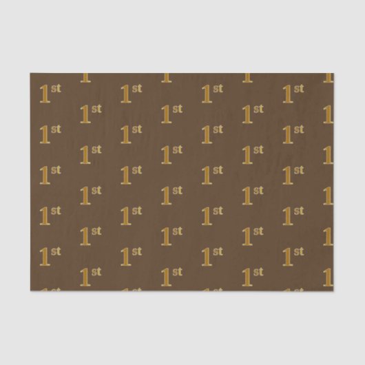 Bruin, Faux Gold 1st (eerste) Event Tissue Paper Tissuepapier (Voorkant)