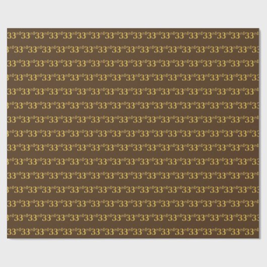 Bruin, Faux Gold 33e (Dertigderde) gebeurtenis Cadeaupapier (Vlak)