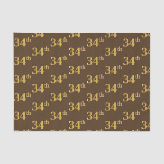 Bruin, Faux Gold 34e (34e) evenement Tissuepapier (Voorkant)