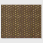Bruin, Faux Gold 3de (derde) Event Wrapping Paper Cadeaupapier (Vlak)