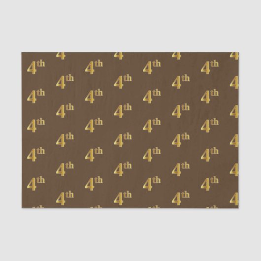 Bruin, Faux Gold 4de (vierde) Event Tissue Paper Tissuepapier (Voorkant)