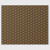 Bruin, Faux Gold 4de (vierde) Event Wrapping Paper Cadeaupapier (Vlak)
