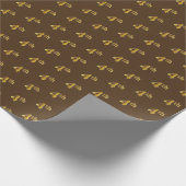 Bruin, Faux Gold 4de (vierde) Event Wrapping Paper Cadeaupapier (Hoek)