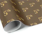 Bruin, Faux Gold 5e (vijfde) Event Wrapping Paper Cadeaupapier (Rol Hoek)