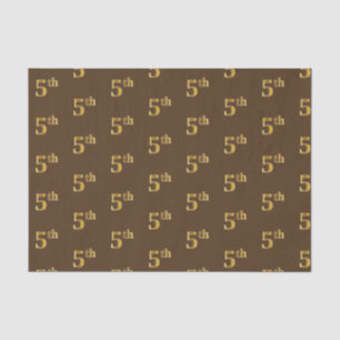 Bruin, Faux Gold 5th (vijfde) Event Tissue Paper Tissuepapier