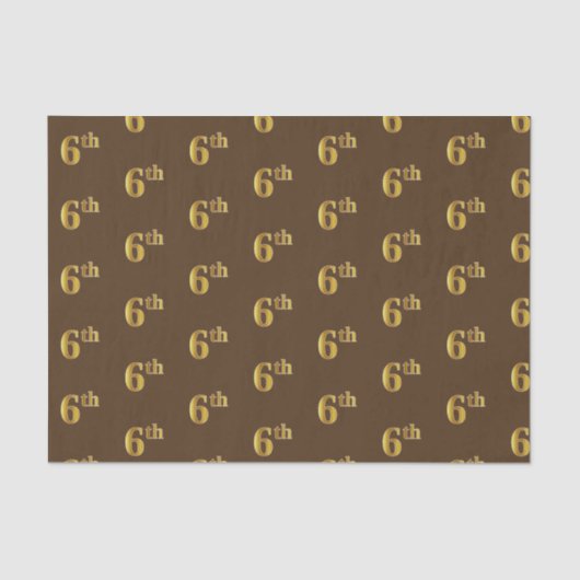 Bruin, Faux Gold 6th (6th) Event Tissue Paper Tissuepapier (Voorkant)