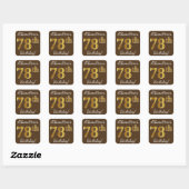 Bruin, Faux Gold 78th Birthday + Eigen naam Vierkante Sticker (Vel)