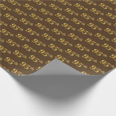 Bruin, Faux Gold 95th (negenenvijftig) event Cadeaupapier (Hoek)