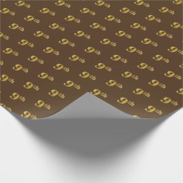 Bruin, Faux Gold 9e (negende) Event Wrapping Paper Cadeaupapier