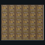 Bruin, Faux Gold "HAPPY 16th BIRTHDAY" Cadeaupapier<br><div class="desc">Dit ontwerp van het inpakpapier heeft een boodschap als "HAPPY 16th BIRTHDAY", met de "16th" met een faux / imitatie gouden uiterlijk. Het beschikt ook over een naam die kan worden aangepast, en een bruin gekleurde achtergrond. Het kan misschien worden gebruikt bij het inpakken van geschenken die worden gegeven voor...</div>