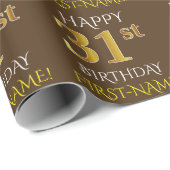 Bruin, Faux Gold "HAPPY 31st BIRTHDAY" Cadeaupapier (Rol Hoek)