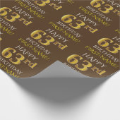 Bruin, Faux Gold "HAPPY 63rd BIRTHDAY" Cadeaupapier (Hoek)