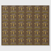 Bruin, Faux Gold "HAPPY 71st BIRTHDAY" Cadeaupapier (Vlak)