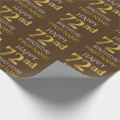 Bruin, Faux Gold "HAPPY 72nd BIRTHDAY" Cadeaupapier (Hoek)