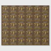 Bruin, Faux Gold "HAPPY 73rd BIRTHDAY" Cadeaupapier (Vlak)