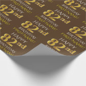 Bruin, Faux Gold "HAPPY 82nd BIRTHDAY" Cadeaupapier (Hoek)